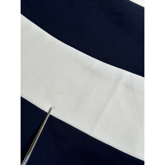 Hobbs Dress Women US 6 Lizzie Navy White Fit & Flare Nautical Stripe Office Work - Picture 12 of 12